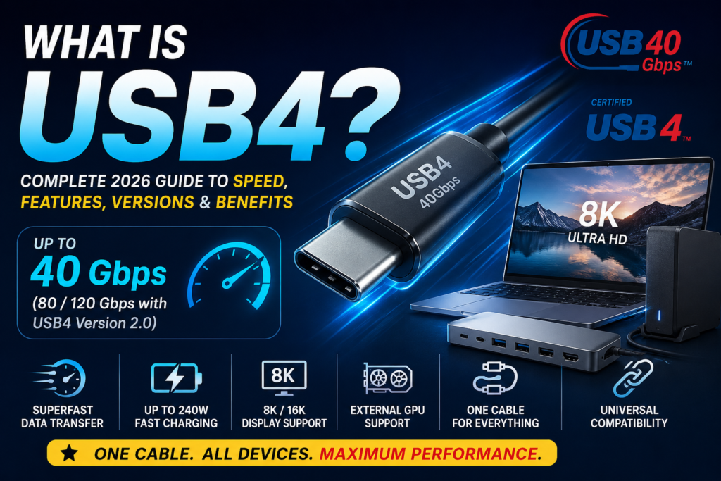 ⭐ What Is USB4? Complete 2026 Guide to Speed, Features, Versions & Benefits 2 What Is USB4