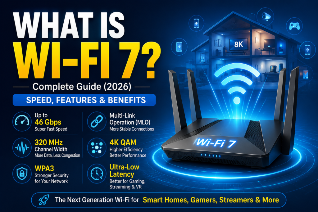 ⭐ What Is Wi-Fi 7? Complete Guide (2026) Speed, Features & Benefits 3 What is Wi-Fi 7
